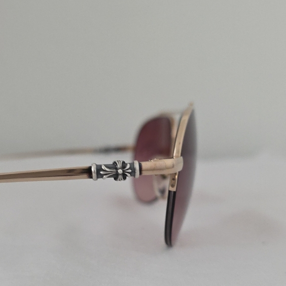 Chrome Hearts Gold Frame Sunglasses with Pink Lenses - Picture 5 of 7